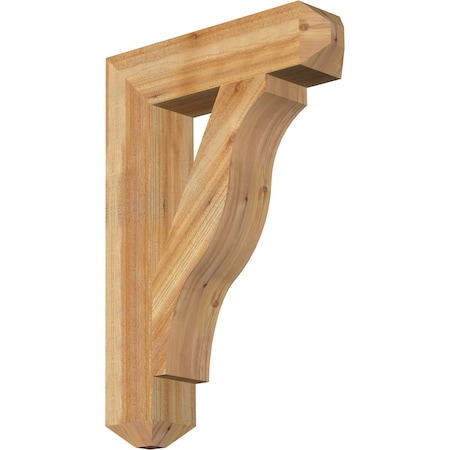 Ekena Millwork Funston Craftsman Rough Sawn Bracket, Western Red Cedar, 6"W x 26"D x 38"H BKT06X26X38FST04RWR